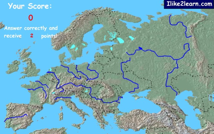 European bodies of water quiz