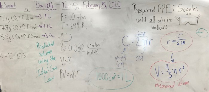 Student exploration ideal gas law